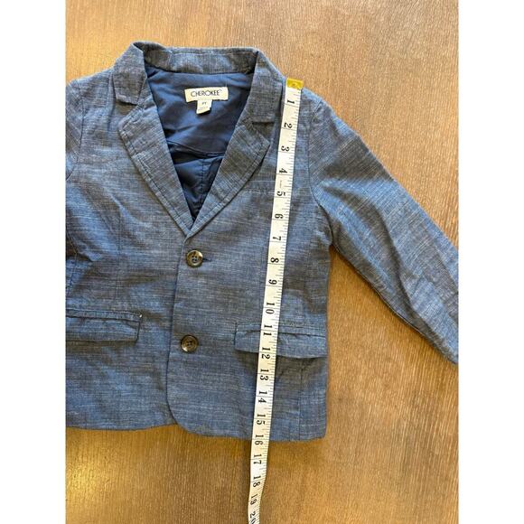 CHEROKEE Chambray Denim Blazer Jacket Toddler size 2T RL Christmas Dressy - Picture 6 of 6